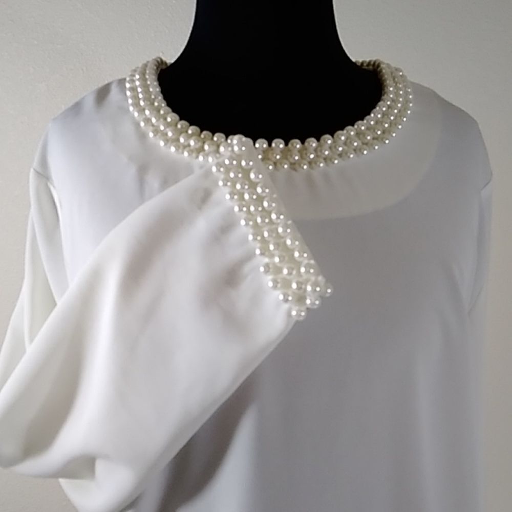 VTG,Elegant Sophisticated Chestudio Rhinestone Women's Blouses Size S